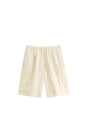 COTTON - LYOCELL CARGO BERMUDA SHORTS