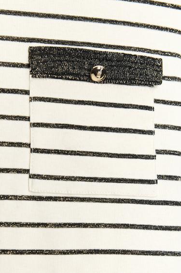 METALLIC THREAD CHUNKY KNIT T-SHIRT - Golden by Zara - Image 6
