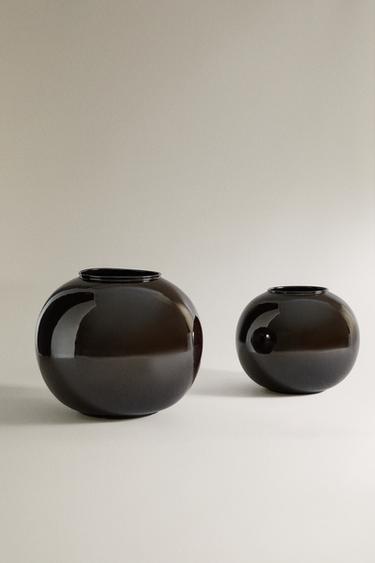 VASE SPHÈRE GLOSS - Marron de Zara - Image 0