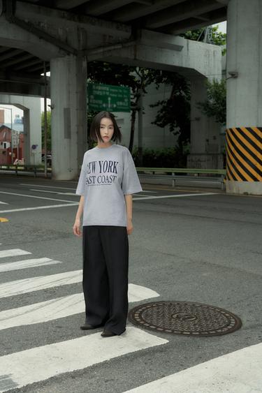 テキストTシャツグレーマールZaraのテキストTシャツ - グレーマール 