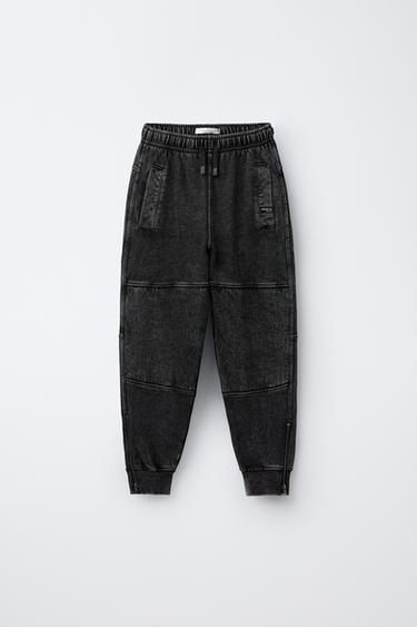 CALÇAS SLIM COM FECHOS DE CORRER - Preto da Zara