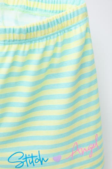2-6 YEARS/ STRIPED T-SHIRT AND BERMUDA SHORTS PYJAMAS STITCH & ANGEL © DISNEY - Turquoise by Zara - Image 5