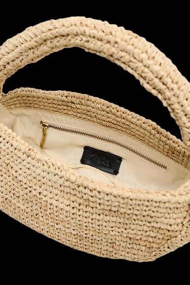 RAFFIA HANDBAG - Light beige by Zara - Image 3
