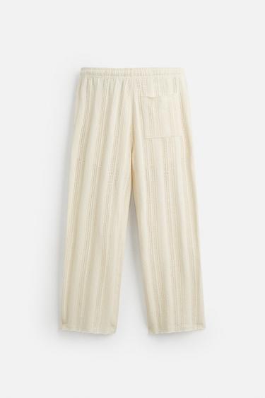 PANTALON STRUCTURE OUVERTE - Écru de Zara - Image 6