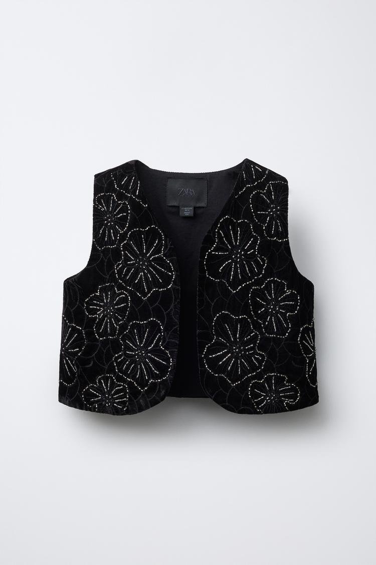 BEADED VELVET WAISTCOAT