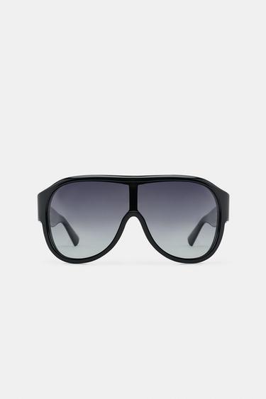 AVIATOR SHIELD SUNGLASSES - Black by Zara - Image 0