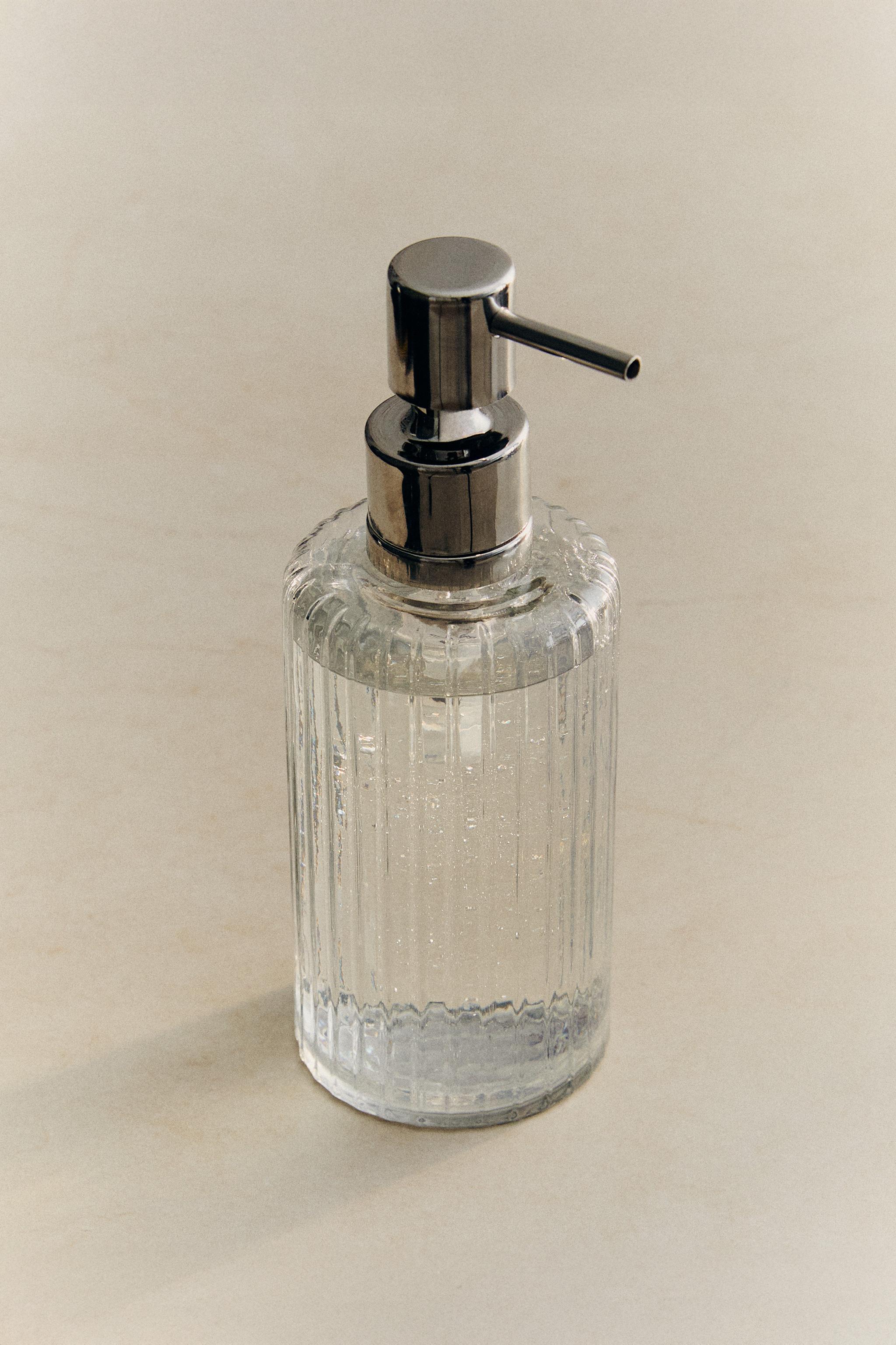 DISTRIBUTEUR SAVON VERRE RELIEF ET MÉTAL