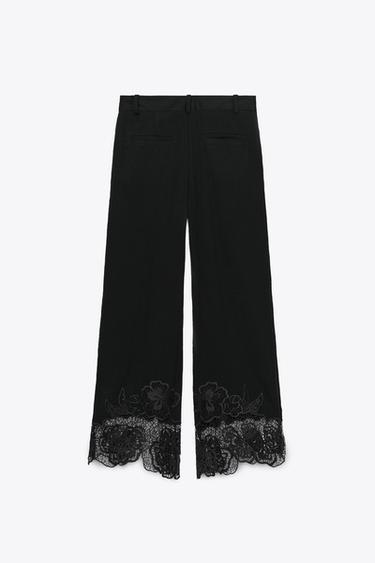 CULOTTE-HOSE MIT STICKEREI - Schwarz von Zara