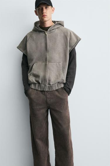 FADED WIDE-LEG JOGGER TROUSERS - Brown by Zara - Image 4