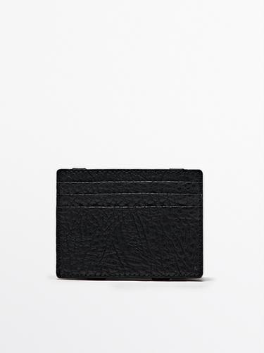 Portefeuille « magic » en cuir nappa - Noir de Zara