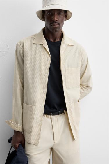 Zara STRIPED OVERSHIRT - striped