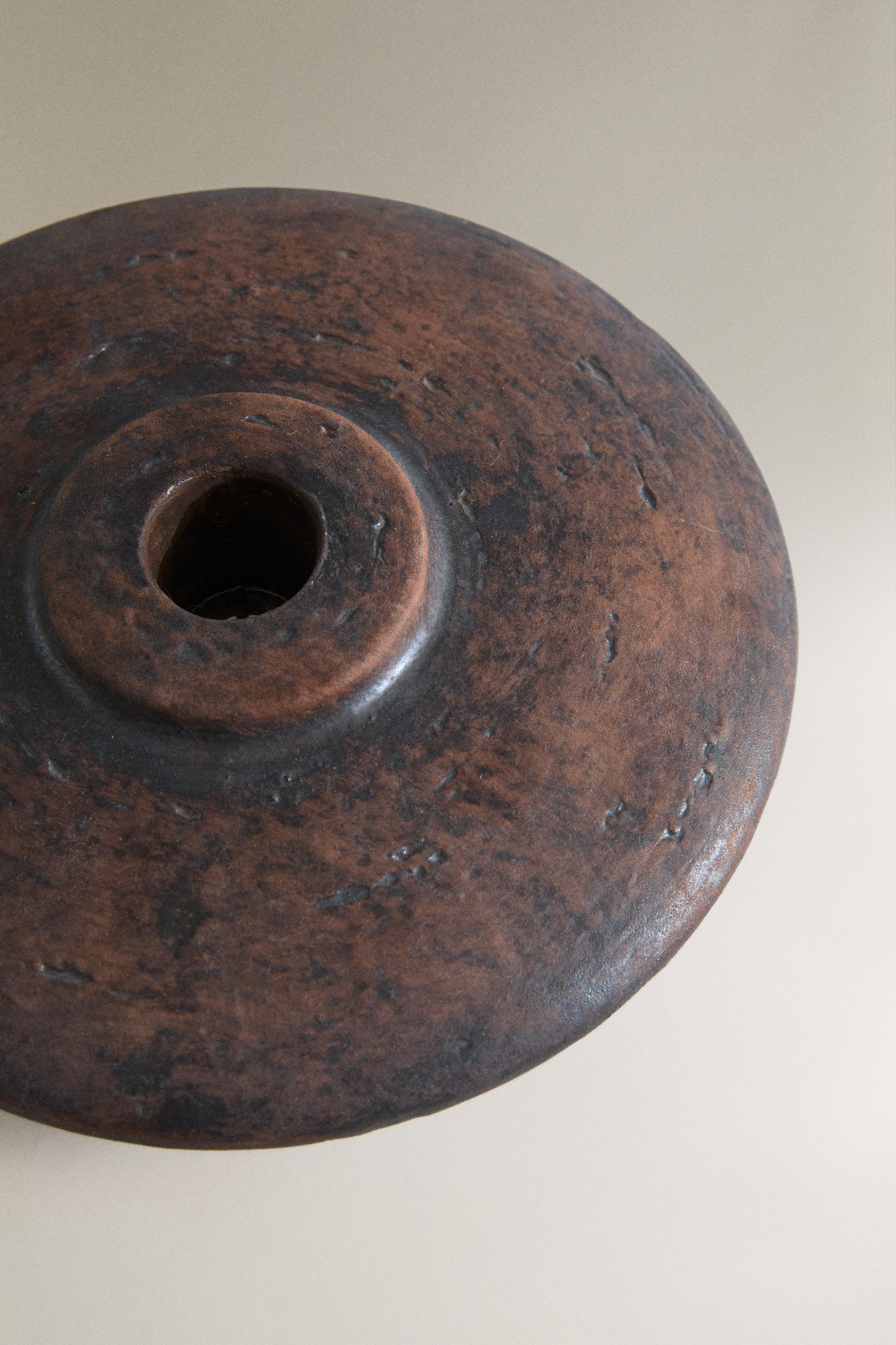 CERAMIC CANDLEHOLDER — Rust