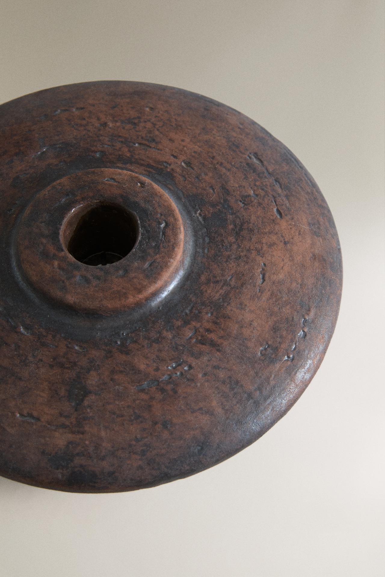 CERAMIC CANDLEHOLDER — Rust