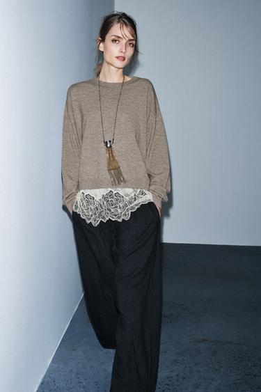 COMBINED KNIT JUMPER - Sand / Marl by Zara