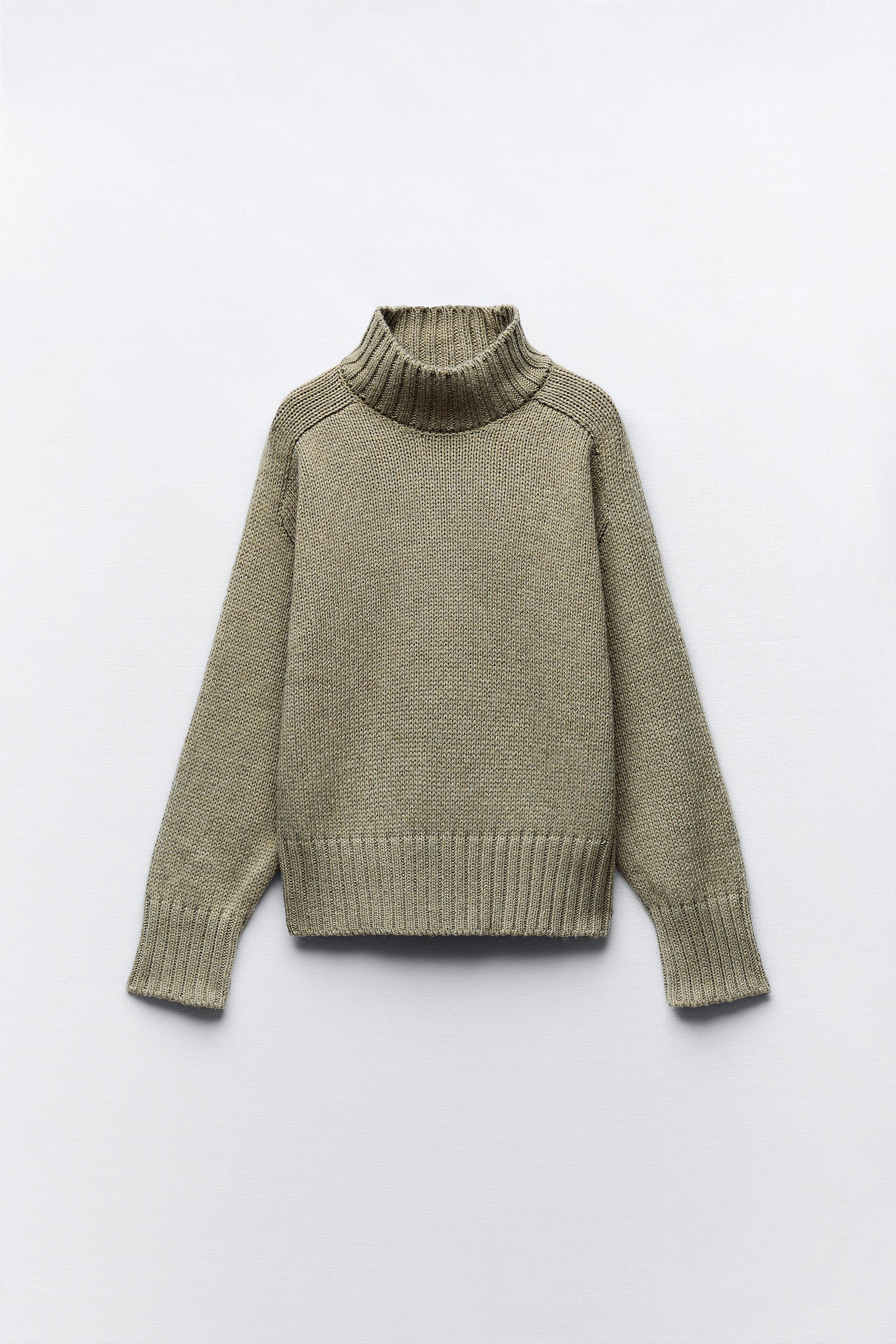 BASIC KNIT WIDE RIB SWEATER - Green