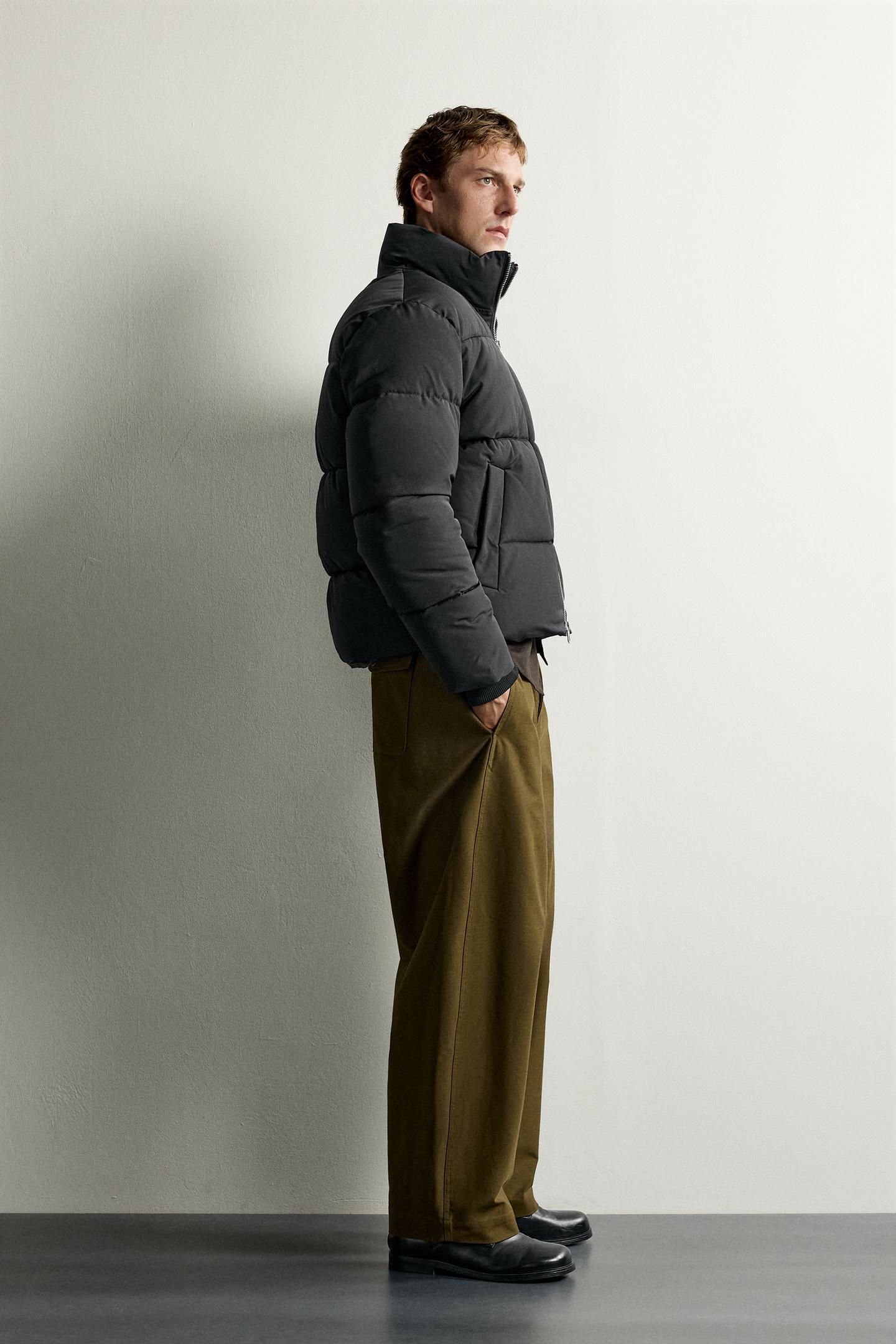 Куртка Zara Water-Repellent Puffer, цвет: Чёрный — фото 4