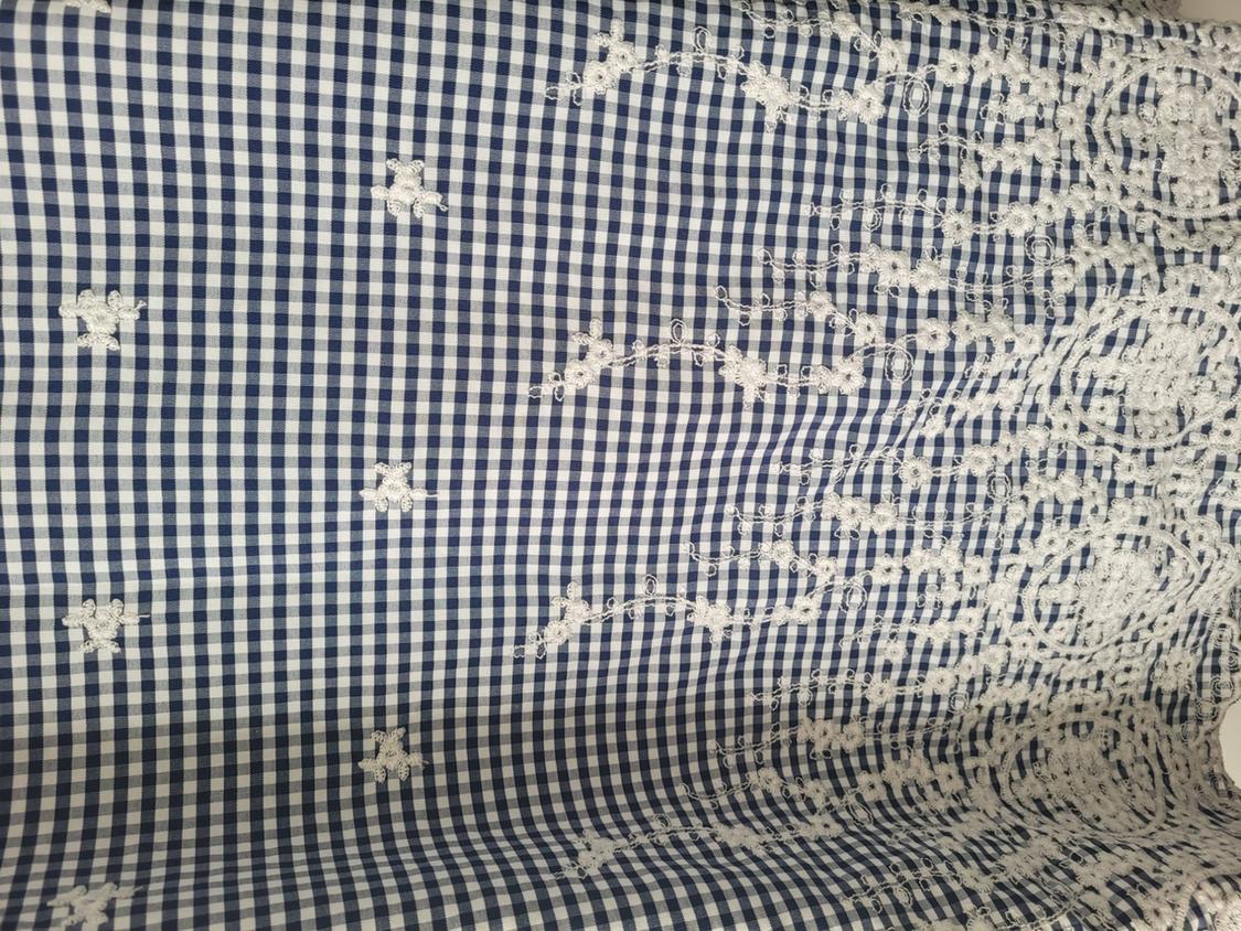 GINGHAM CHECK TROUSERS WITH CONTRASTING EMBROIDERY - Image 4