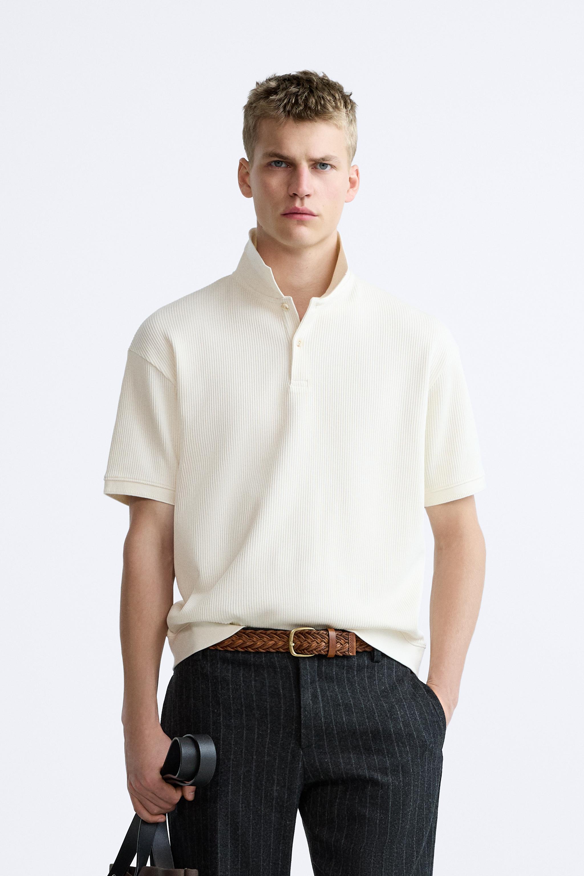 Zara textured hotsell polo sweater