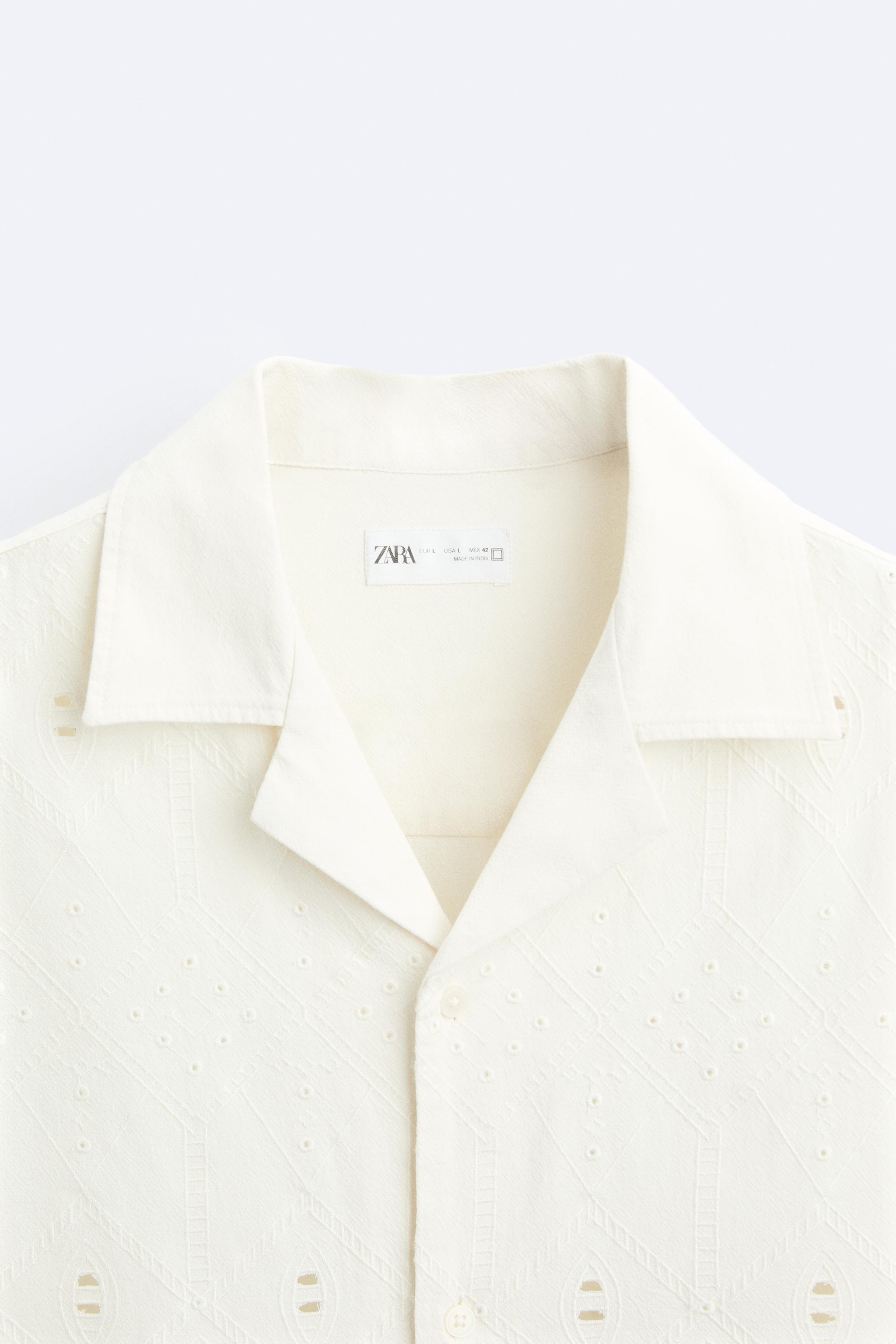 カットワーク刺繍入りシャツ - エクリュ | ZARA Japan / 日本