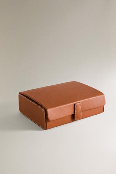 SMALL LEATHER TOILETRY BAG WITH COMPARTMENTS - Mid-camel by Zara - Image 1