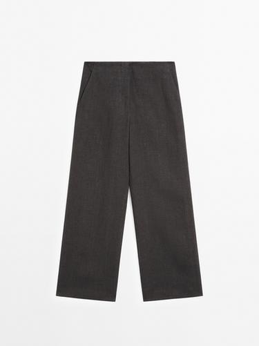 Pantalón recto ligero 100% lino - Cobalto de Zara
