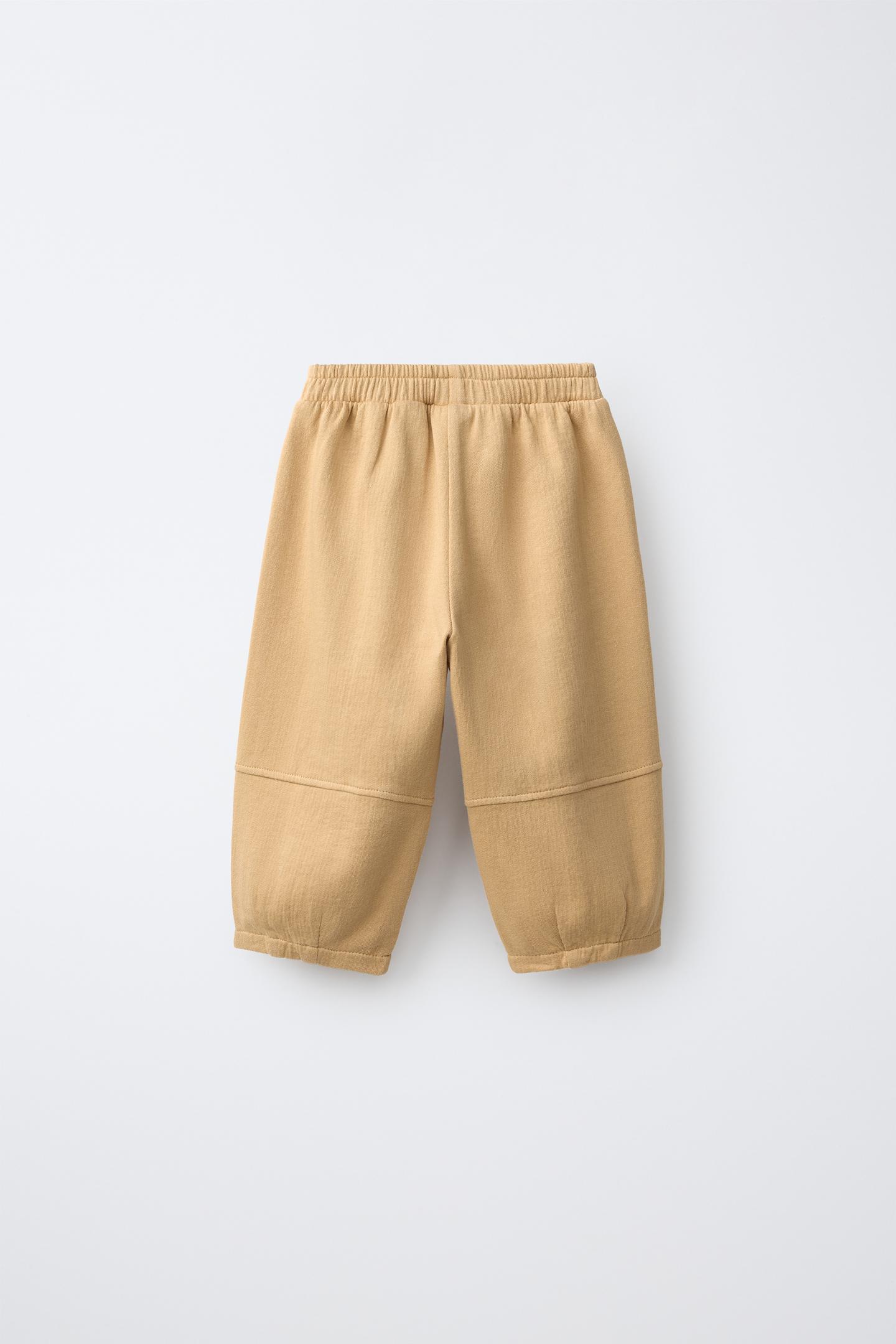 Детские брюки Zara Barrel Plush, цвет: Песочный — фото 2