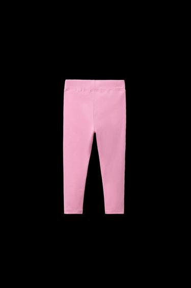 RIBBED LEGGINGS WITH LABEL - Pink by Zara