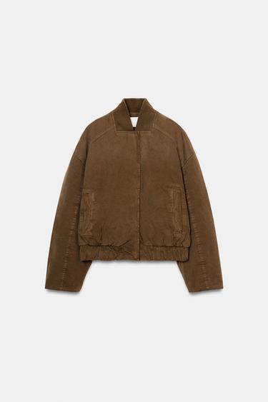 CHAQUETA BOMBER ACOLCHADA - Marrón de Zara