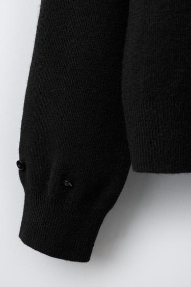 GILET EN MAILLE PLUMES DÉTACHABLES - Noir de Zara - Image 5