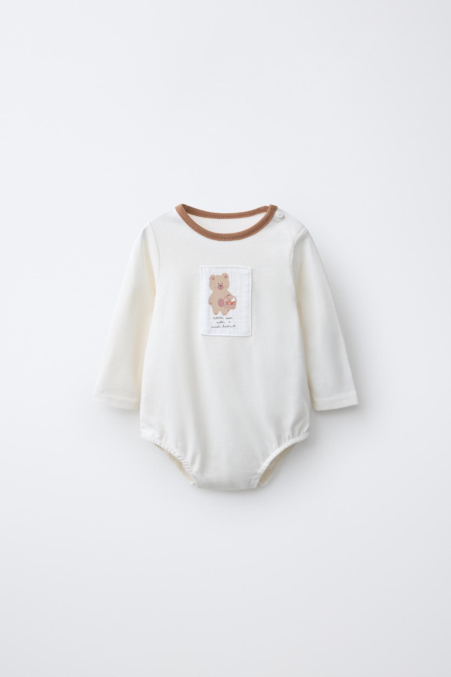 Боди Bear Patch для детей — Zara, цвет: Светлый экрю