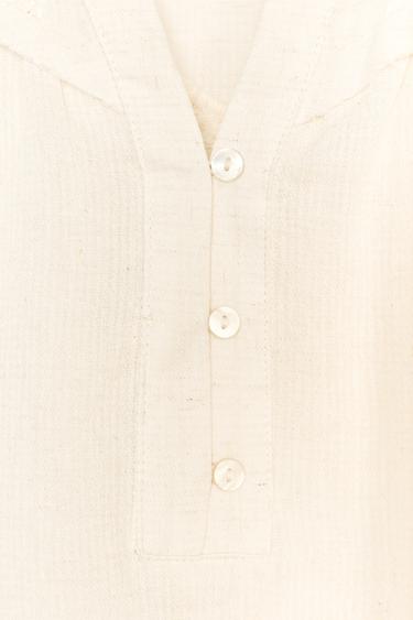 RUSTIC EMBROIDERED BLOUSE - Ecru by Zara - Image 5