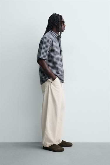 RELAXED FIT CARPENTER TROUSERS - Oyster-white by Zara - Image 3