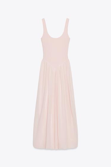 CONTRAST TULLE DRESS - Pale pink by Zara - Image 6