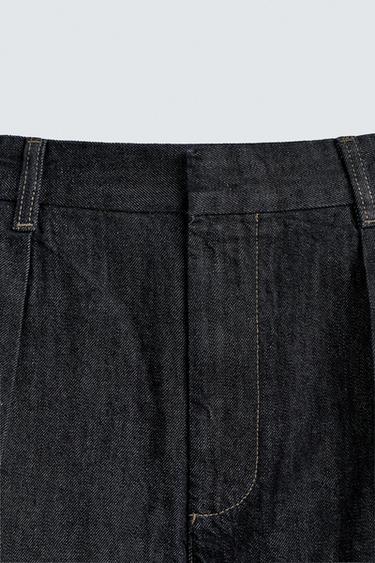 JEAN COUPE LARGE PLIS - Bleu marine de Zara - Image 8