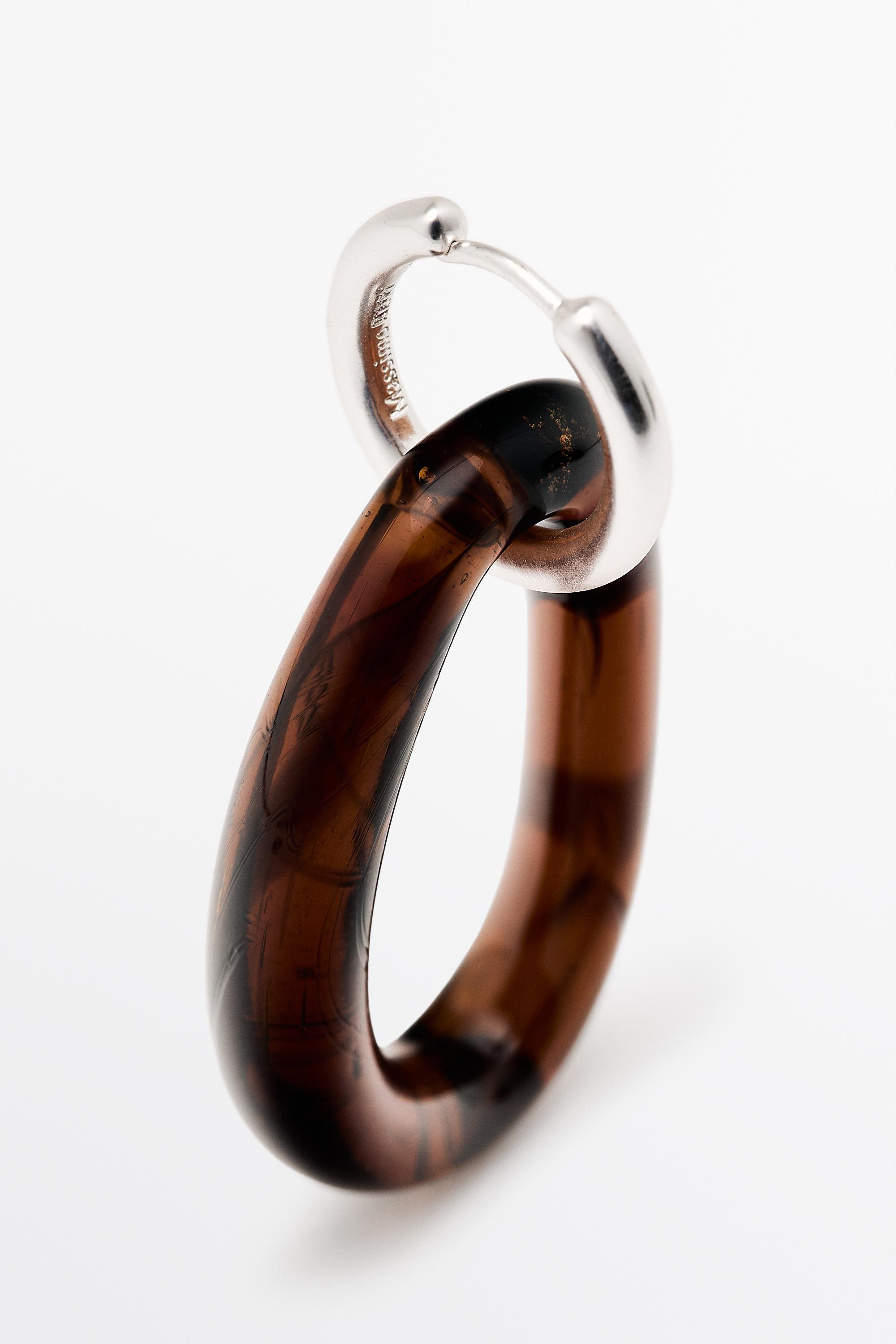 Glass hoop earrings — Caramel