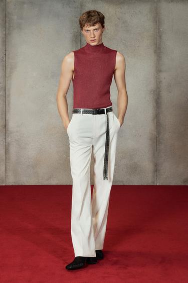 SUÉTER DE TRICÔ CANELADO LUDOVIC DE SAINT SERNIN x ZARA - Borgonha da Zara