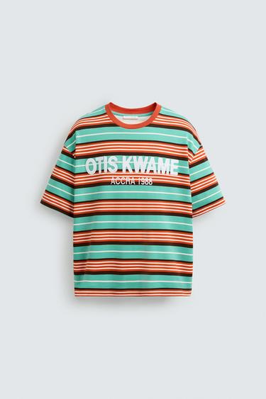 CAMISETA RAYAS BORDADOS © OTIS KWAME KYE QUAICOE - Verde de Zara