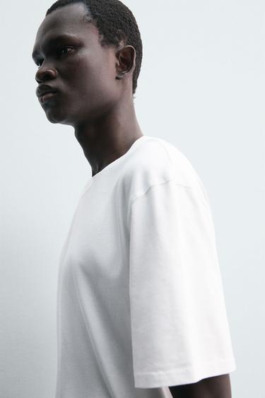 T-SHIRT REGULAR FIT MEDIUM WEIGHT - Blanc de Zara - Image 6