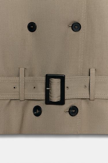 VESTE FLUIDE À CEINTURE ZW COLLECTION - Vison de Zara - Image 8