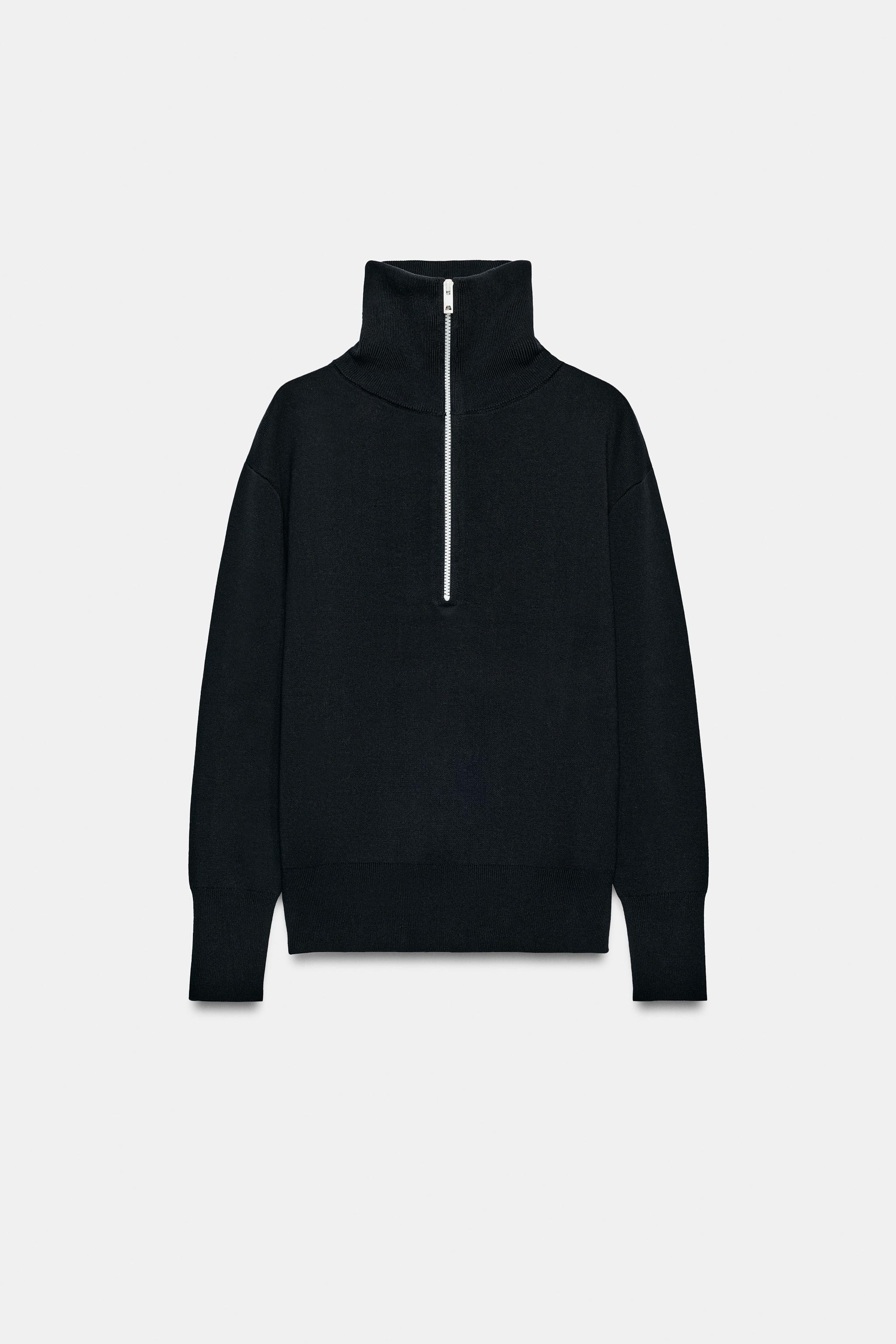 OVERSIZED ZIP-UP KNIT SWEATER