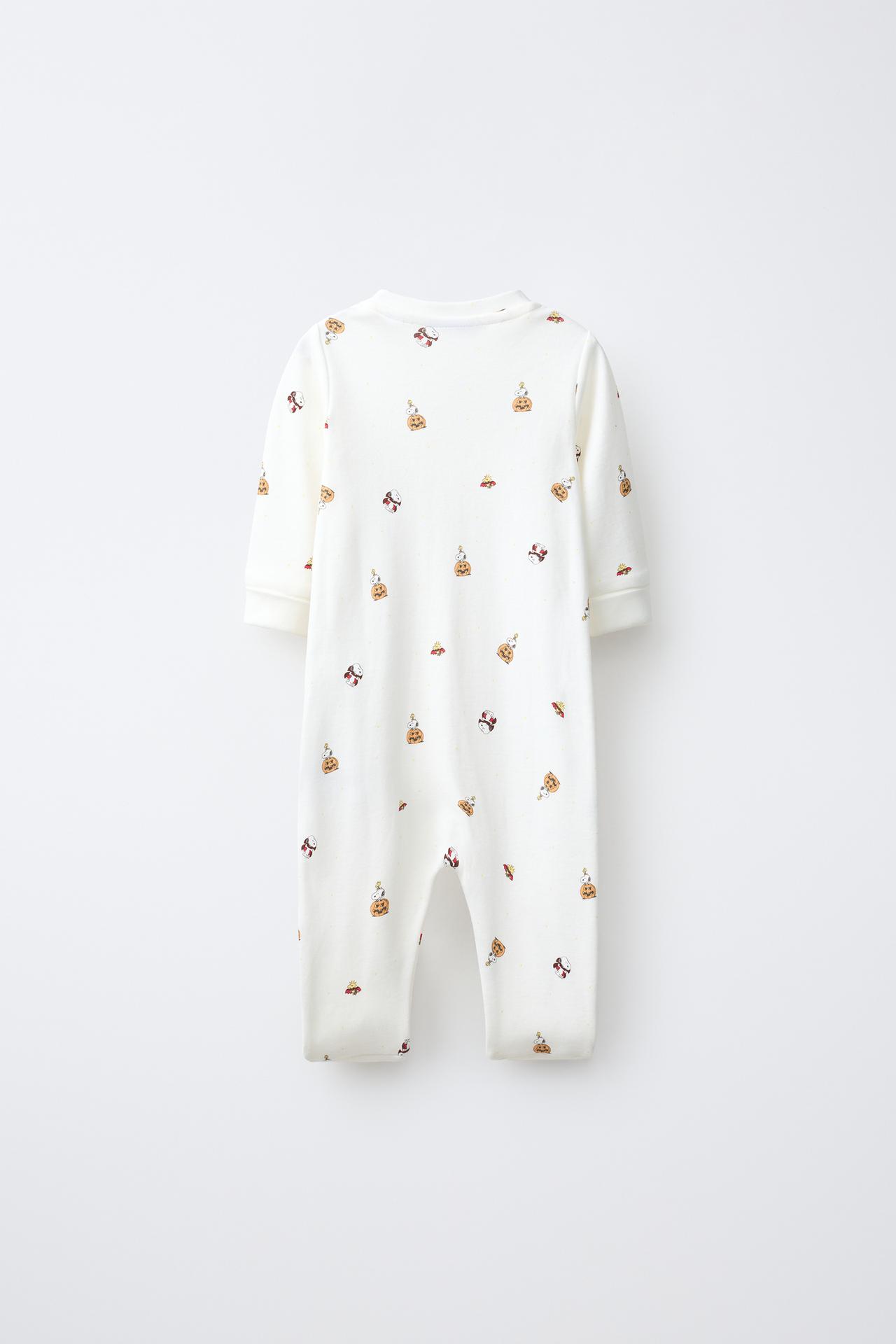 SNOOPY PEANUTS™ COSTUME CONVERTIBLE FOOTED PYJAMAS — Ecru