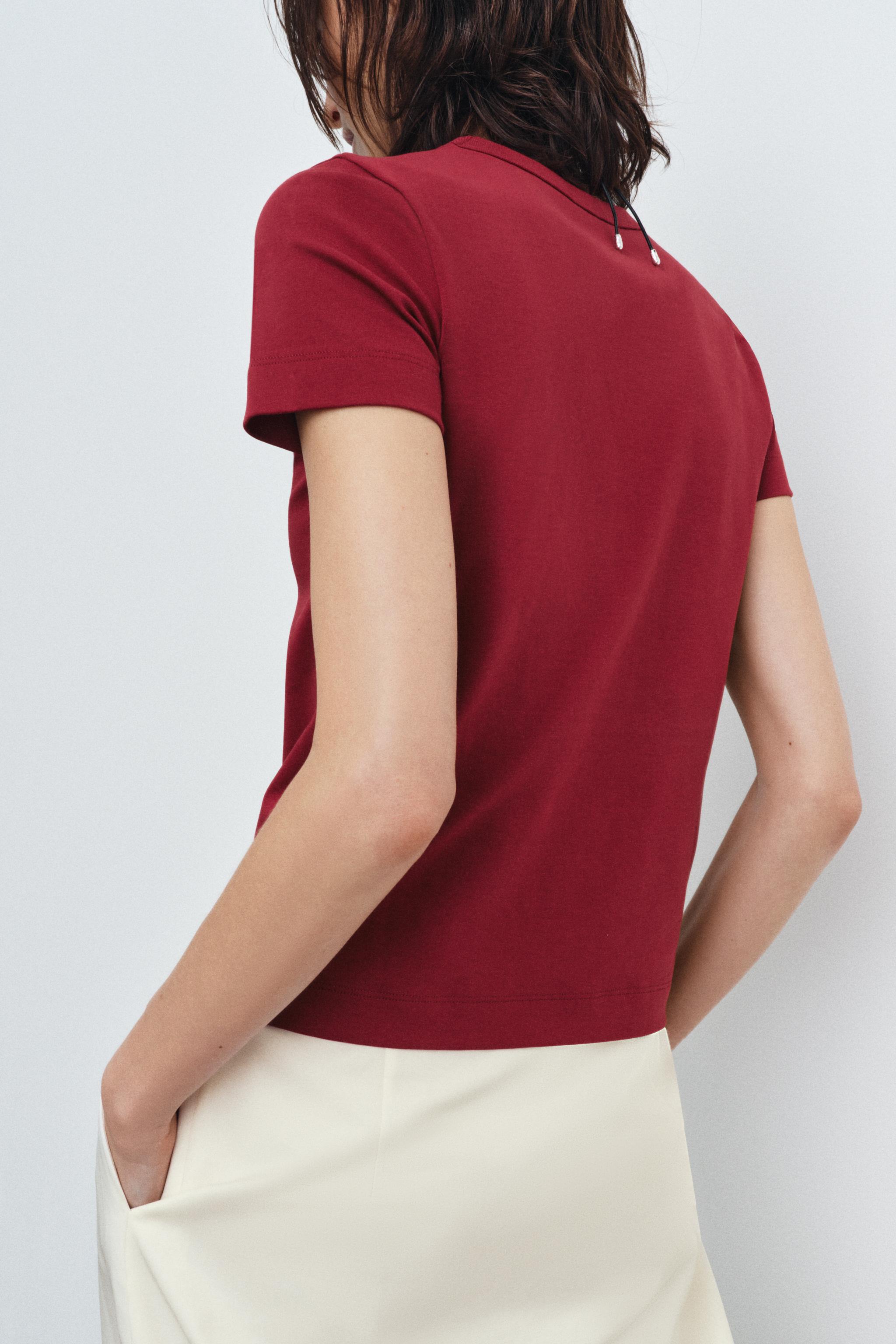 INTERLOK KISA KOLLU T-SHIRT - Görsel 4