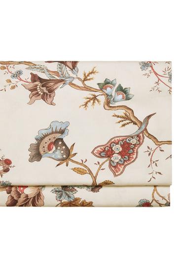 SATIN FLORAL FLAT SHEET | KATHARINE POLE - Oyster-white by Zara