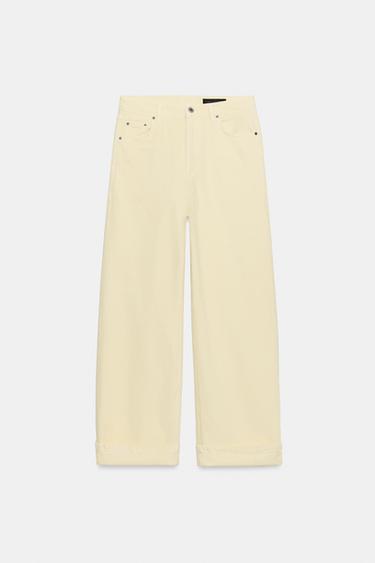 ZW COLLECTION MID-WAIST BAGGY JEANS - Yellow by Zara - Image 3