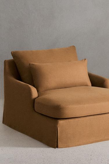 ΚΑΛΥΜΜΑ LOVESEAT ΑΠΟ ΛΙΝΟ 01 - Μουσταρδί του Zara