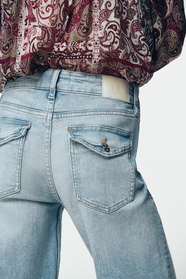 Z1975 FLARE FIT LOW-RISE JEANS - Mid-blue by Zara - Image 3