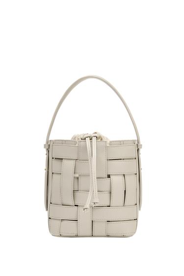 Zara WOVEN CROSSBODY BAG - Ecru