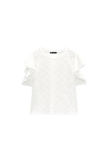 TOP WITH DIE-CUT EMBROIDERY