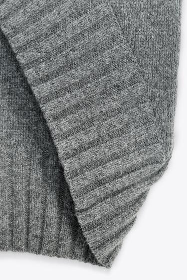 OVERSIZE WOOL-BLEND KNIT WAISTCOAT - Grey by Zara - Image 6