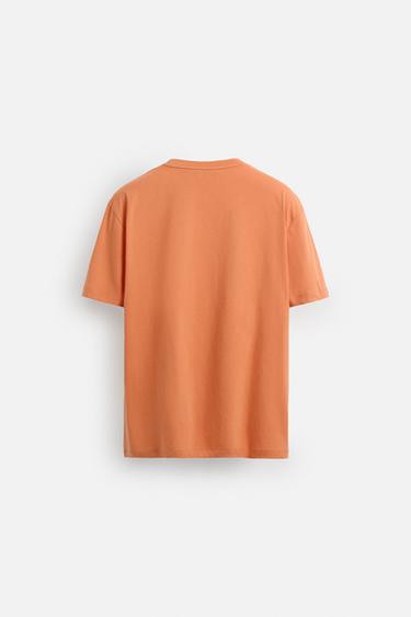 REGULAR FIT SOFT T-SHIRT - Orange by Zara - Image 7